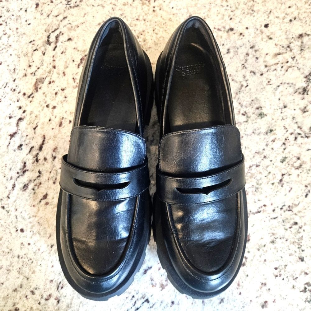 Abercrombie & Fitch Womens Sz 10 Pamela Black Chunky Loafers Y2K 90s Style